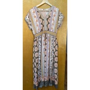 Boho printed midi dress